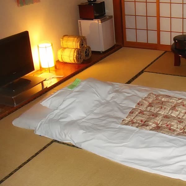 futon laid out on the floor
