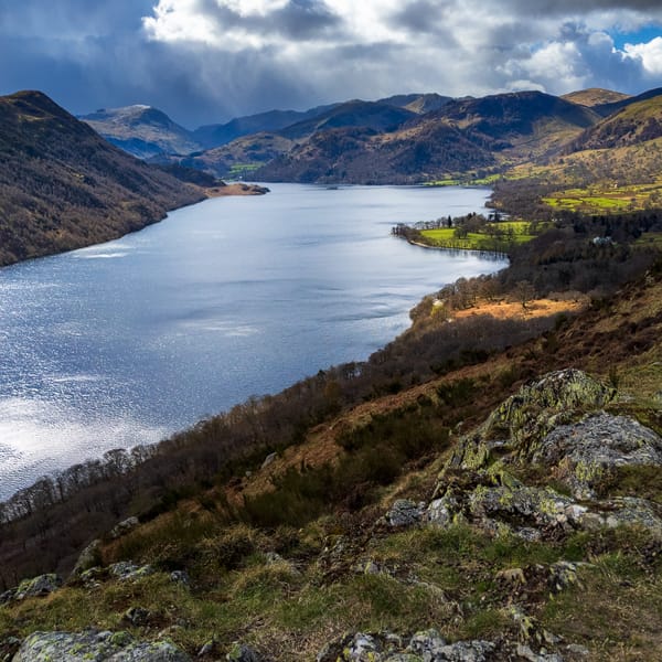 Lake District landscape view showing Lakes and Mountains