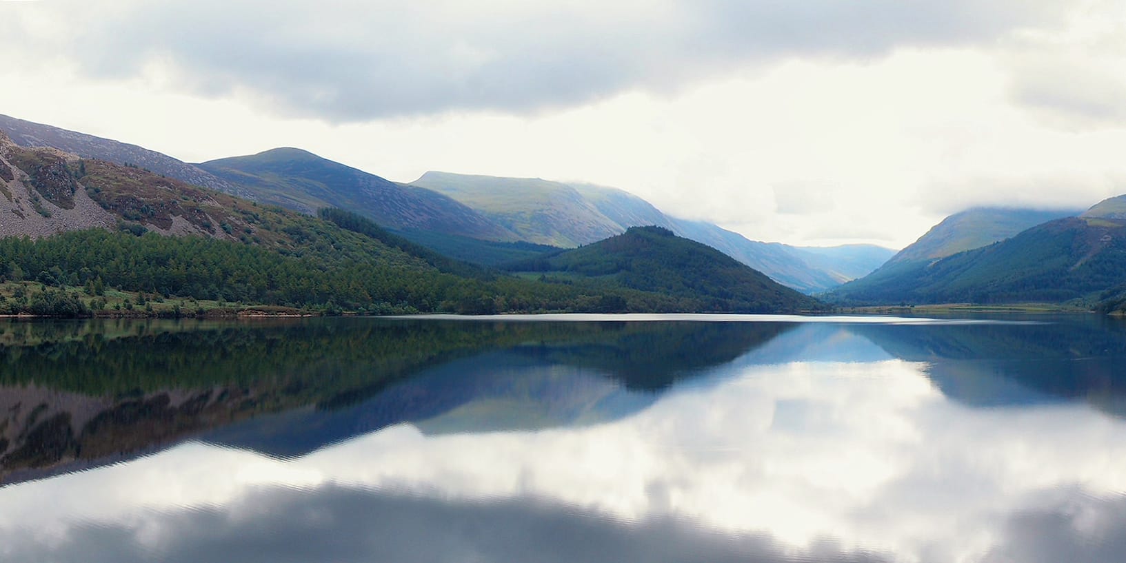 Lake District landscape showing mountains reflected in the lake water